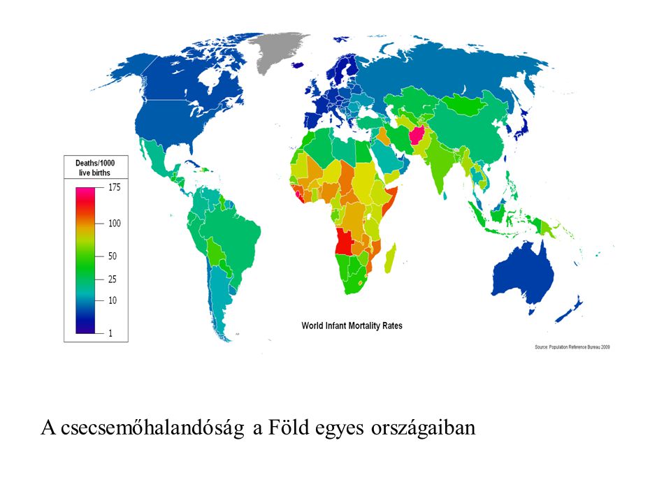 A csecsemőhalandóság a Föld egyes országaiban