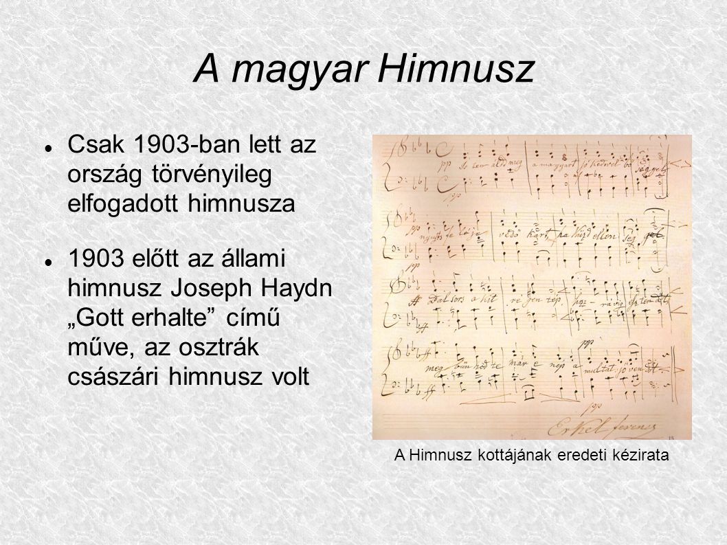 A Himnusz kottájának eredeti kézirata