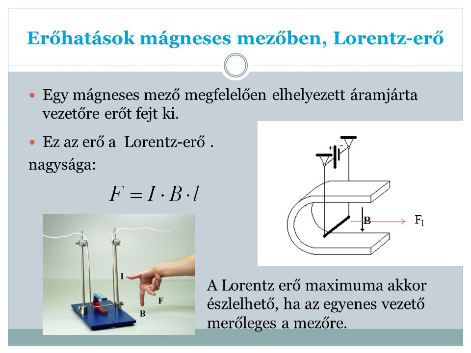 Erőhatások mágneses mezőben, Lorentz-erő
