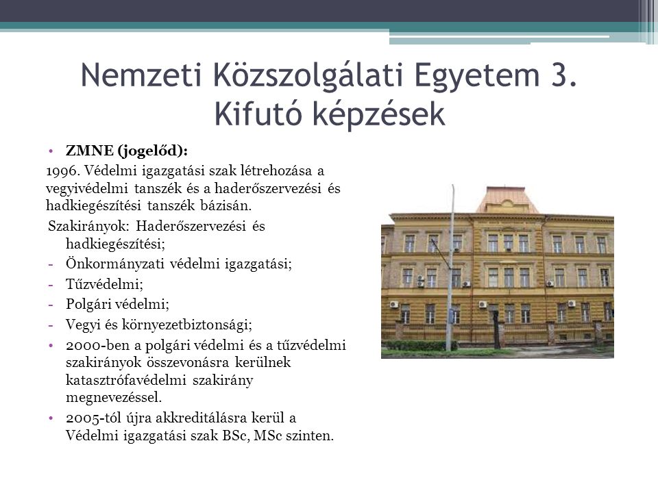 Nemzeti Közszolgálati Egyetem 1. Jogelőd Intézmények - Ppt Letölteni