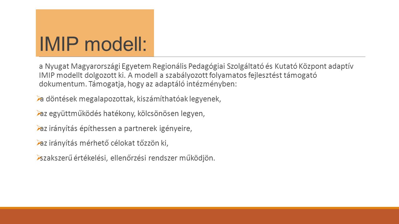 IMIP modell: