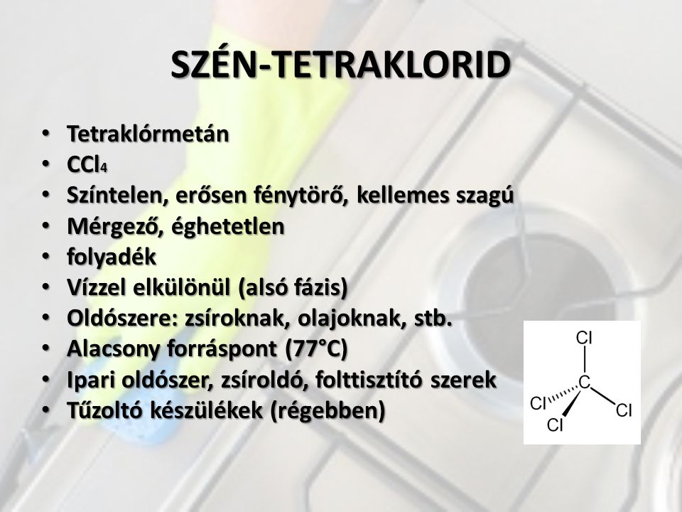 SZÉN-TETRAKLORID Tetraklórmetán CCl4