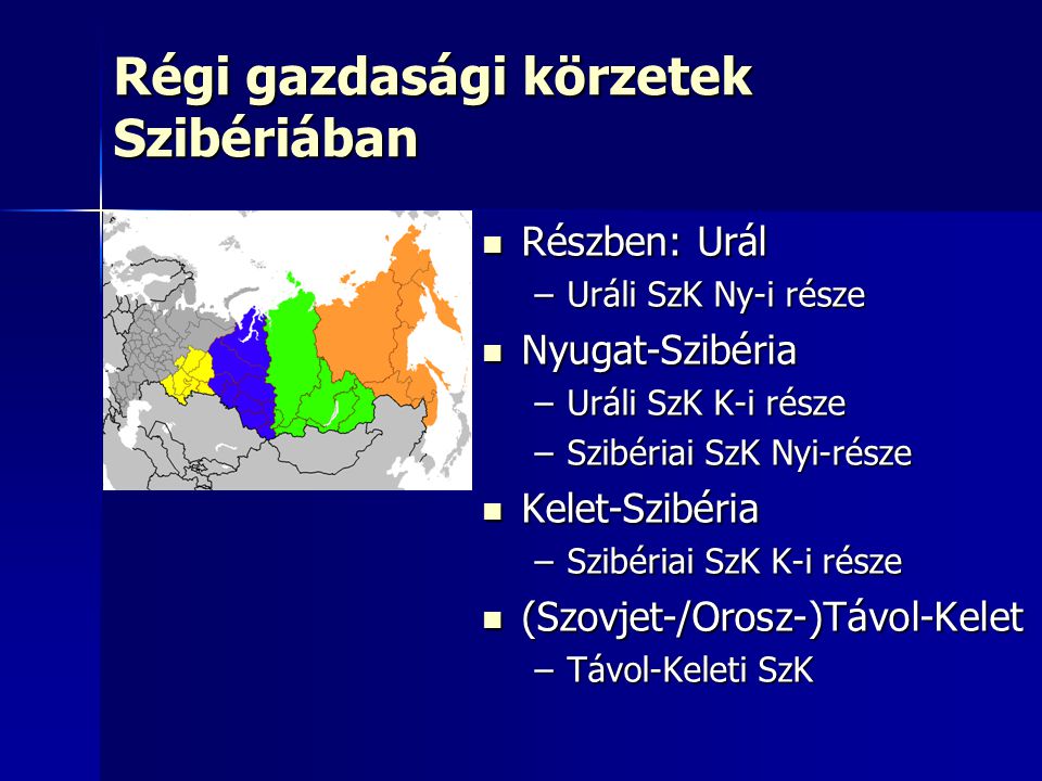 Régi gazdasági körzetek Szibériában
