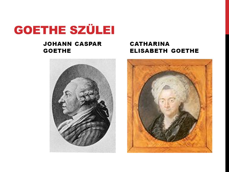 Goethe szülei Johann Caspar Goethe Catharina Elisabeth Goethe