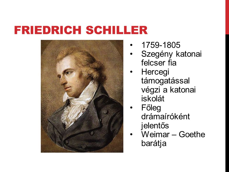 Friedrich Schiller Szegény katonai felcser fia